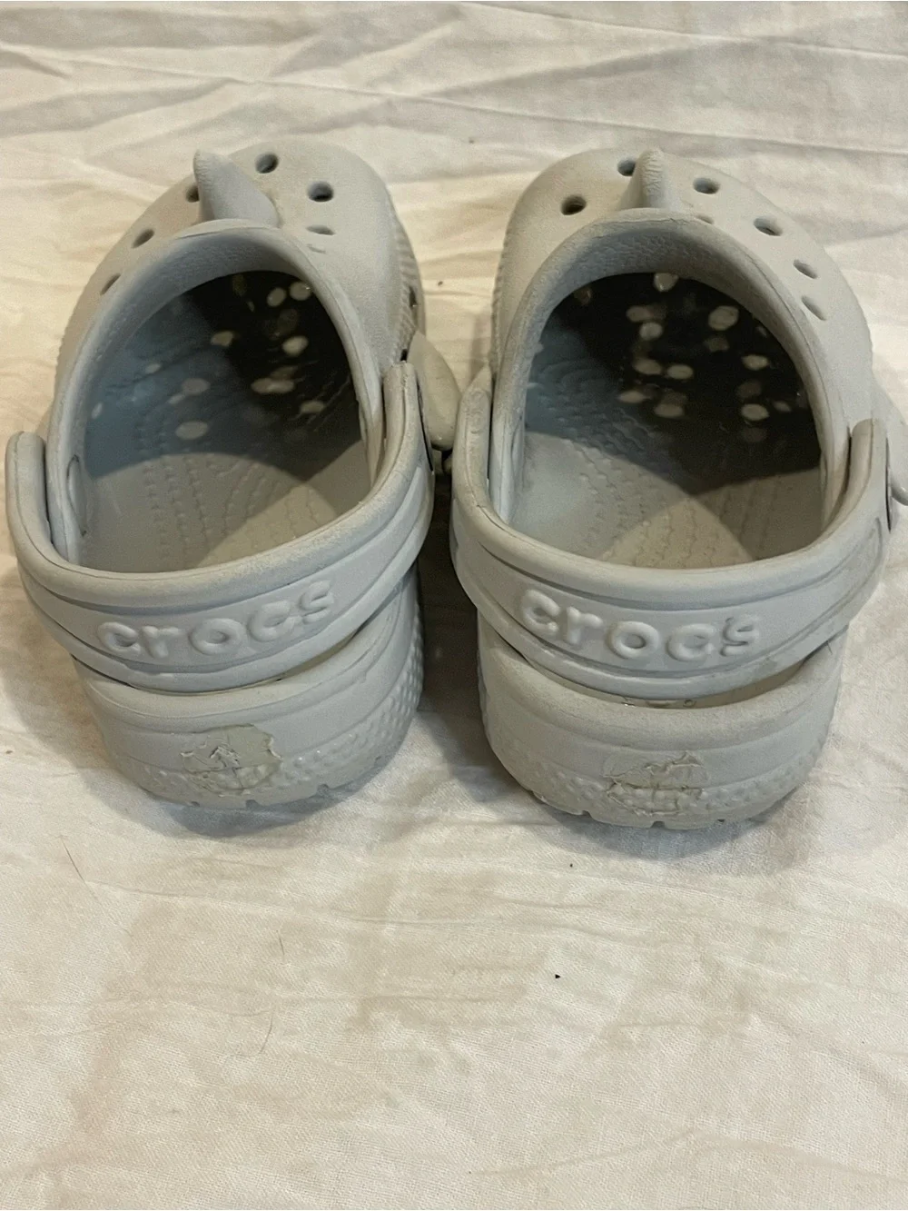 Crocs Kids Shark Clogs Gray Size C6 Toddler Lightweight Slip On Water Shoes